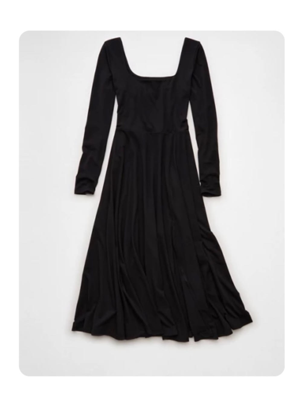 American eagle square neck side slit midi dress